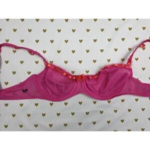 Victorias Secret VINTAGE y2k BOW Unlined 34B PINK Push Up Bra